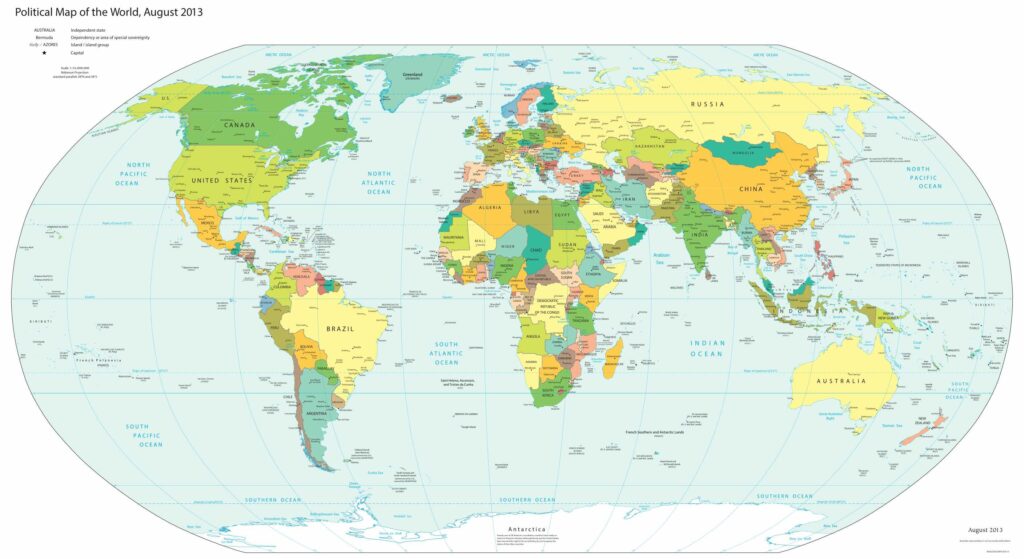 Carte des pays du monde 2013