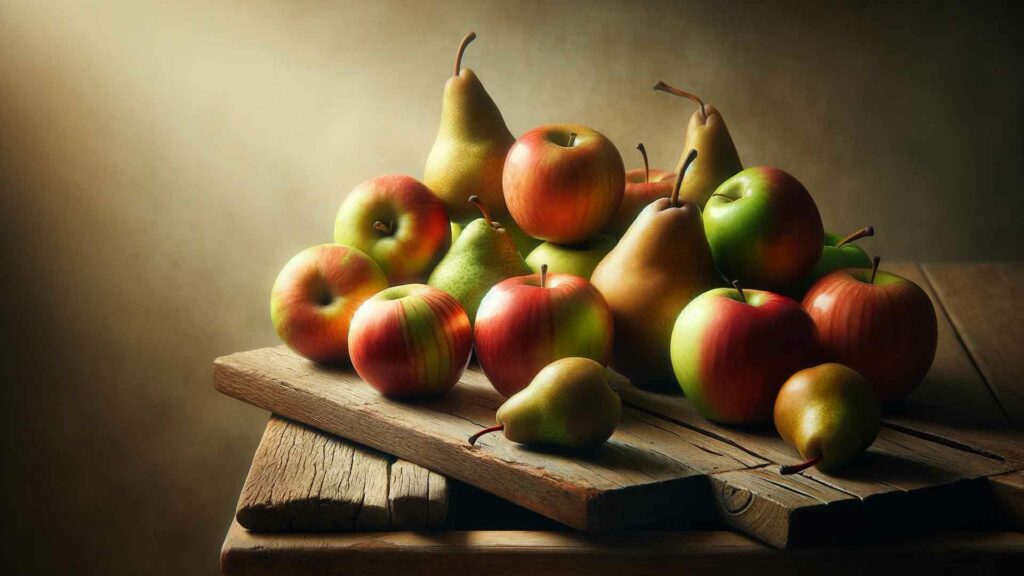 Fruits pommes et poires