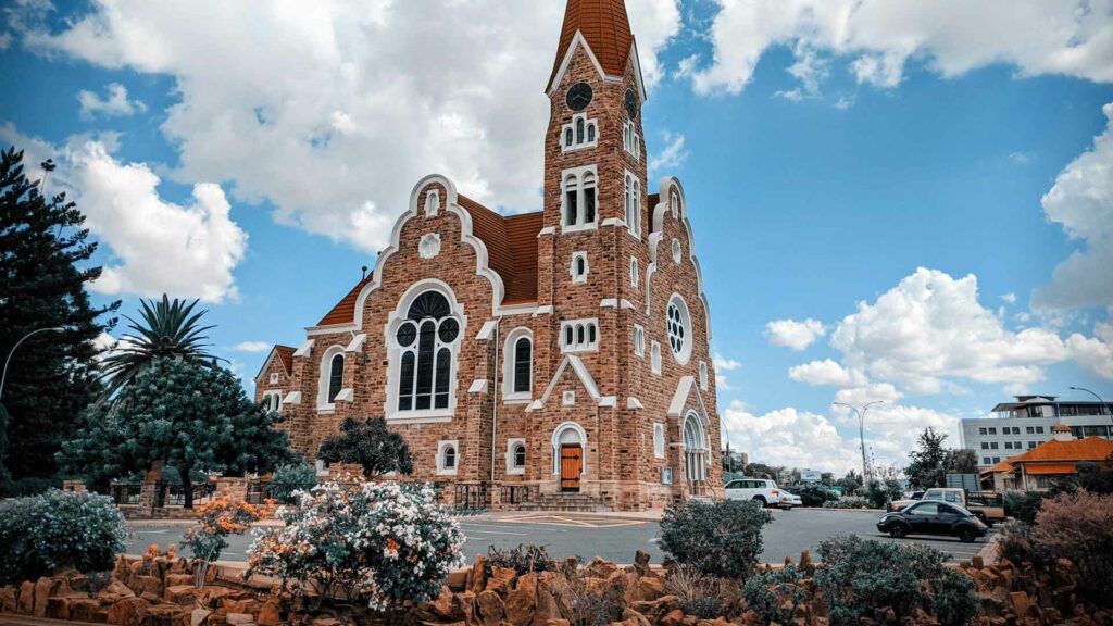 Windhoek vue sur l'église luthérienne 